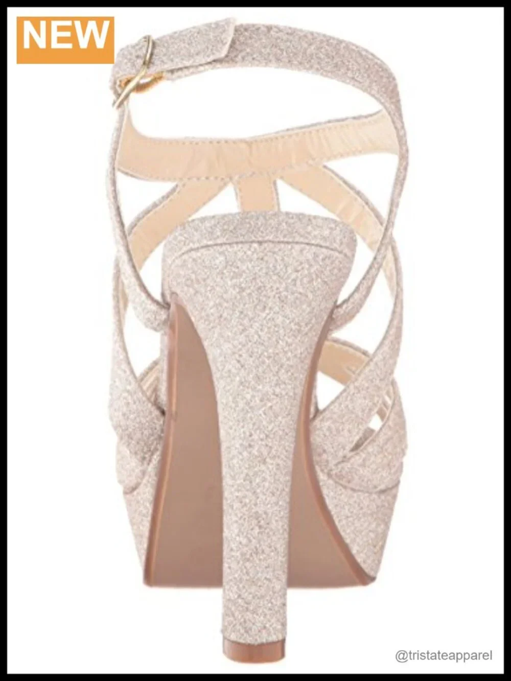 Touch Ups Queenie Platform Dress Sandal Faux Leather Block Heel Open Toe